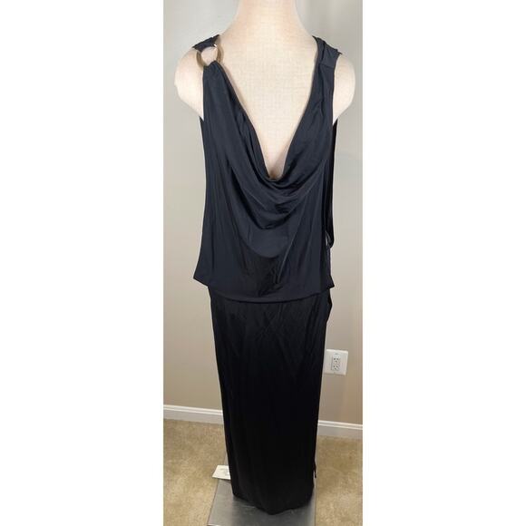 Rat & Boa Josefa Cowl Neck Open Sides Black Maxi Dress Size XL - Picture 4 of 9